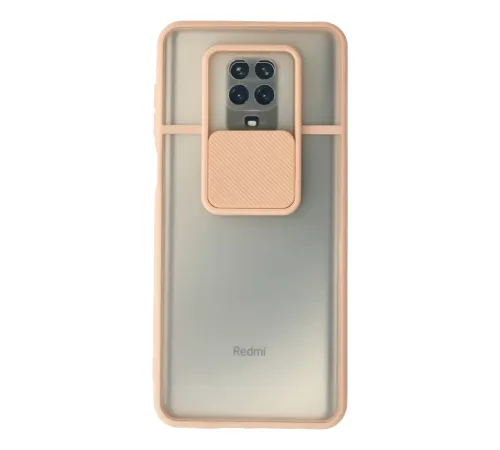 Xiaomi Redmi Note 9 Pro Kılıf Palm Buzlu Kamera Sürgülü Silikon - Pembe