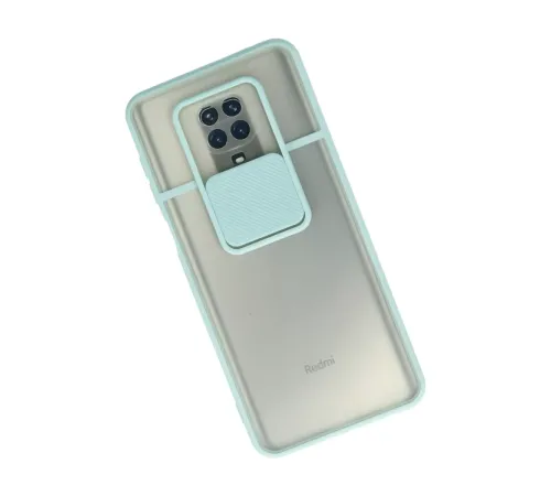 Xiaomi Redmi Note 9 Pro Kılıf Palm Buzlu Kamera Sürgülü Silikon - Turkuaz