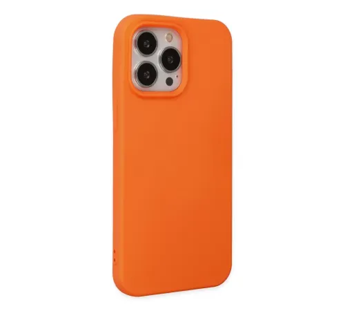 Apple iPhone 15 Pro Kılıf Nano içi Kadife Silikon - Turuncu