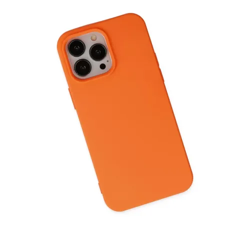 Apple iPhone 15 Pro Kılıf Nano içi Kadife Silikon - Turuncu