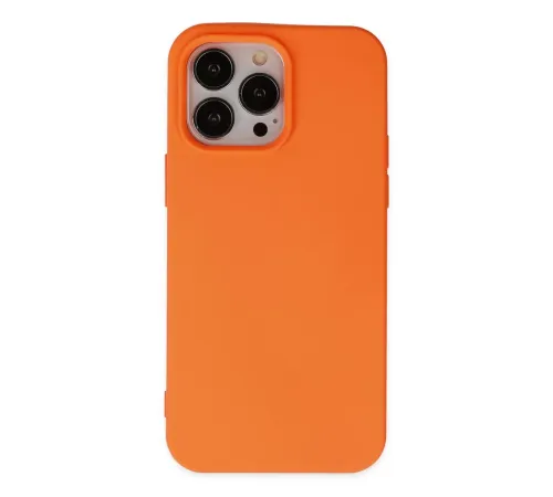 Apple iPhone 15 Pro Kılıf Nano içi Kadife Silikon - Turuncu