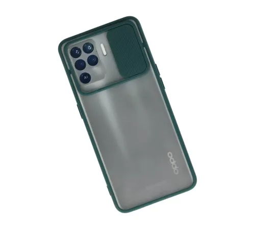 Reno 5 Lite Kılıf Palm Buzlu Kamera Sürgülü Silikon - Yeşil