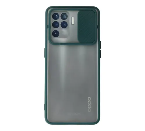 Reno 5 Lite Kılıf Palm Buzlu Kamera Sürgülü Silikon - Yeşil