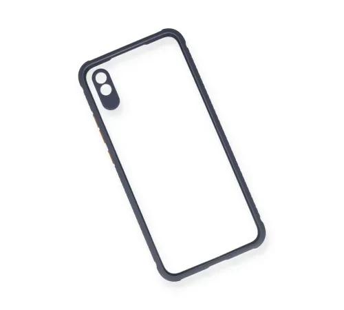 Xiaomi Redmi 9A Kılıf Miami Şeffaf Silikon - Gri