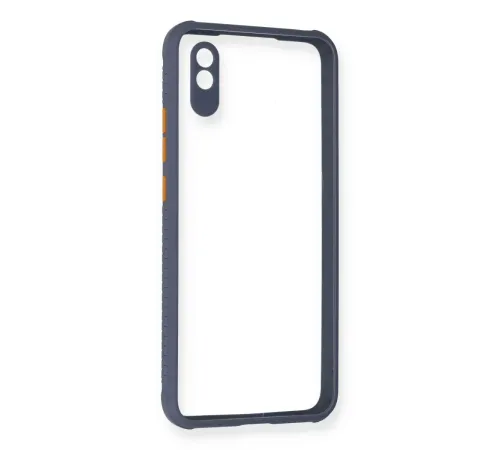 Xiaomi Redmi 9A Kılıf Miami Şeffaf Silikon - Gri
