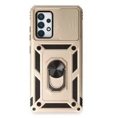 Samsung Galaxy A73 5G Kılıf Pars Lens Yüzüklü Silikon - Gold