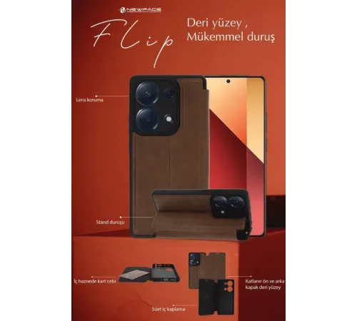 Samsung Galaxy A36 Kılıf Flip Cover - Taba