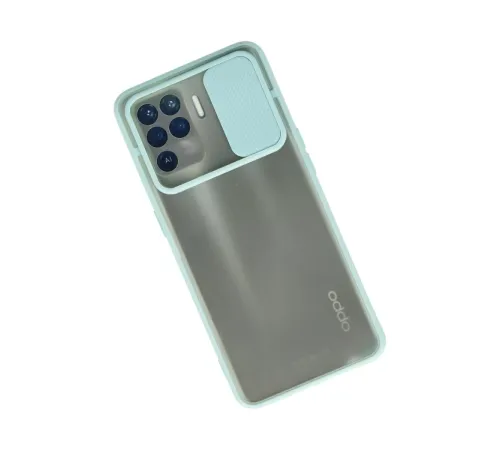 Reno 5 Lite Kılıf Palm Buzlu Kamera Sürgülü Silikon - Turkuaz