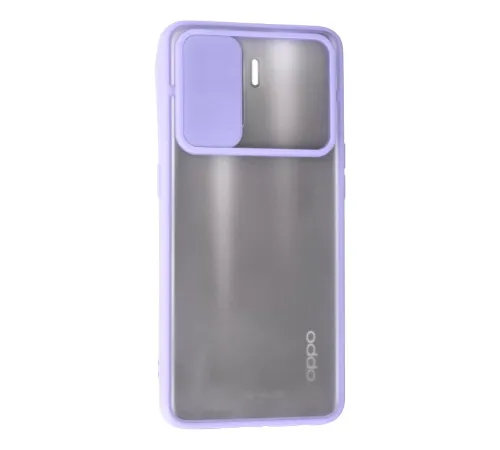 Reno 5 Lite Kılıf Palm Buzlu Kamera Sürgülü Silikon - Lila