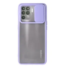 Reno 5 Lite Kılıf Palm Buzlu Kamera Sürgülü Silikon - Lila