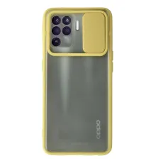 Reno 5 Lite Kılıf Palm Buzlu Kamera Sürgülü Silikon - Sarı