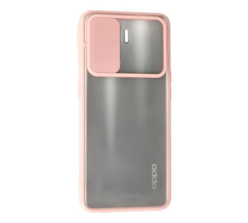Reno 5 Lite Kılıf Palm Buzlu Kamera Sürgülü Silikon - Pembe