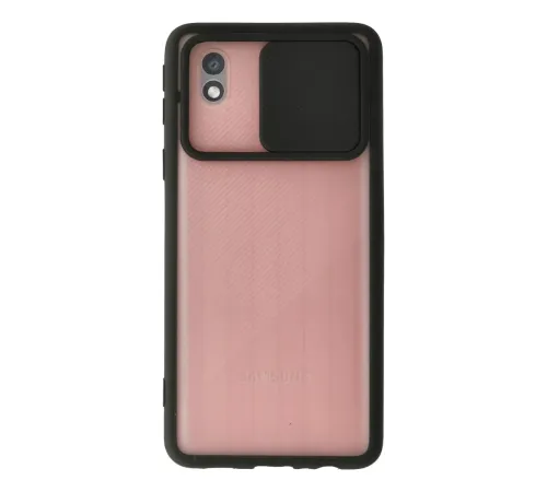 Samsung Galaxy A01 Core Kılıf Palm Buzlu Kamera Sürgülü Silikon - Siyah