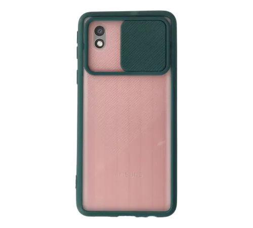 Samsung Galaxy A01 Core Kılıf Palm Buzlu Kamera Sürgülü Silikon - Yeşil
