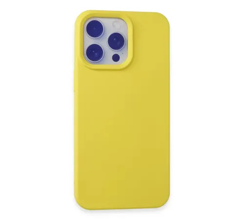 Apple iPhone 15 Pro Max Kılıf Nano içi Kadife Silikon - Sarı