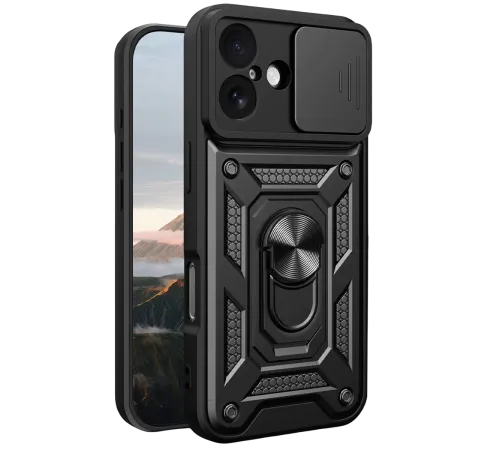 Apple iPhone 17 Pars Lens Yüzüklü Silikon - Siyah