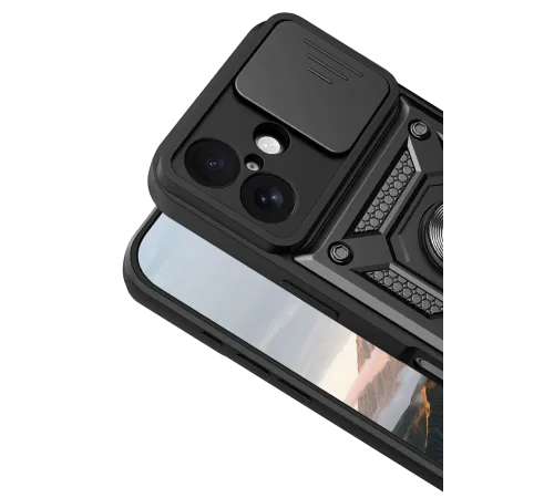 Apple iPhone 17 Pars Lens Yüzüklü Silikon - Siyah
