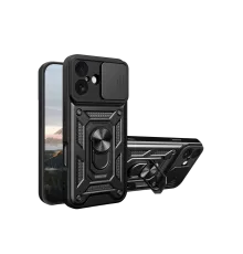 Apple iPhone 17 Pars Lens Yüzüklü Silikon - Siyah