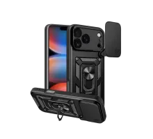 Apple iPhone 17 Pro Pars Lens Yüzüklü Silikon - Siyah