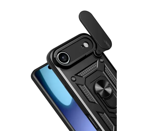 Apple iPhone 17 Air Pars Lens Yüzüklü Silikon - Siyah