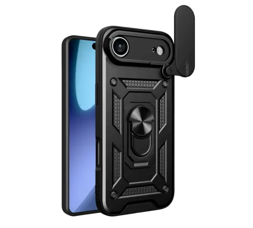 Apple iPhone 17 Air Pars Lens Yüzüklü Silikon - Siyah