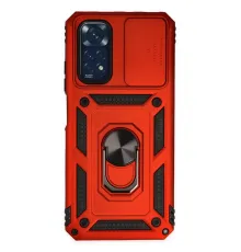 Xiaomi Redmi Note 11 Kılıf Pars Lens Yüzüklü Silikon - Kırmızı