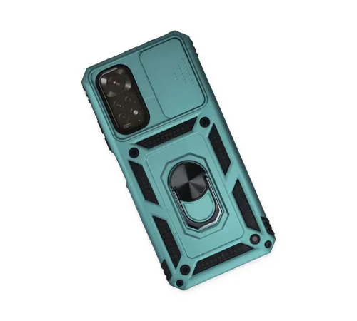 Xiaomi Redmi Note 11 Kılıf Pars Lens Yüzüklü Silikon - Yeşil