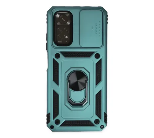 Xiaomi Redmi Note 11 Kılıf Pars Lens Yüzüklü Silikon - Yeşil