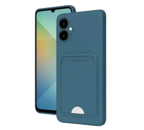Samsung Galaxy A06 Kılıf Kelvin Kartvizitli Silikon - Mavi