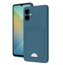 Samsung Galaxy A06 Kılıf Kelvin Kartvizitli Silikon - Mavi