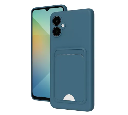 Samsung Galaxy A06 Kılıf Kelvin Kartvizitli Silikon - Mavi