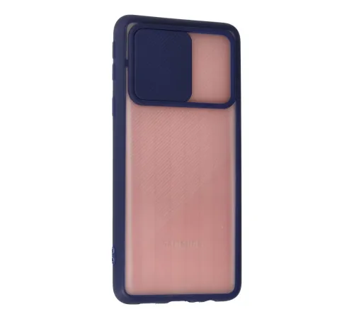 Samsung Galaxy A01 Core Kılıf Palm Buzlu Kamera Sürgülü Silikon - Lacivert
