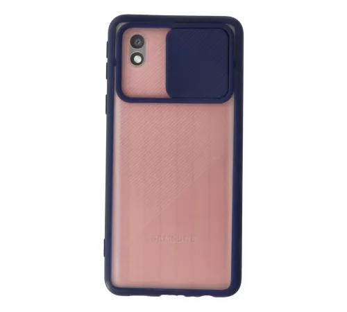 Samsung Galaxy A01 Core Kılıf Palm Buzlu Kamera Sürgülü Silikon - Lacivert
