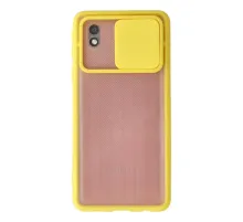 Samsung Galaxy A01 Core Kılıf Palm Buzlu Kamera Sürgülü Silikon - Sarı