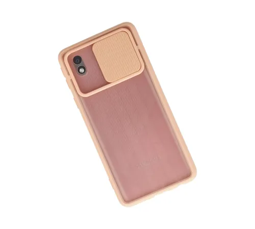 Samsung Galaxy A01 Core Kılıf Palm Buzlu Kamera Sürgülü Silikon - Pembe
