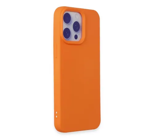 Apple iPhone 15 Pro Max Kılıf Nano içi Kadife Silikon - Turuncu