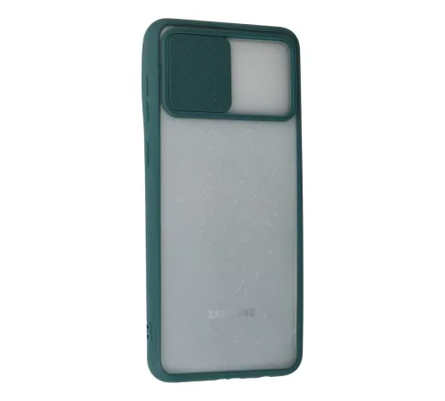Samsung Galaxy A02 Kılıf Palm Buzlu Kamera Sürgülü Silikon - Yeşil