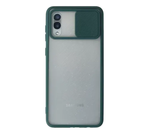 Samsung Galaxy A02 Kılıf Palm Buzlu Kamera Sürgülü Silikon - Yeşil