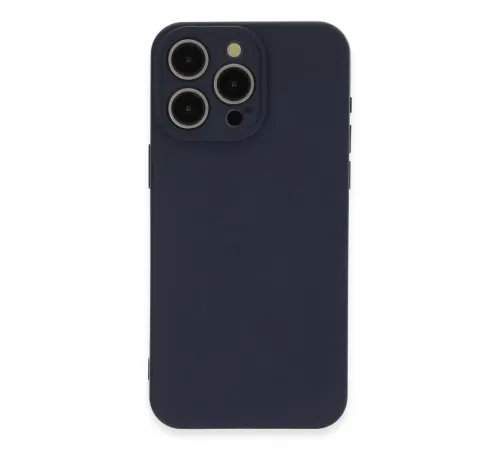 Apple iPhone 15 Pro Max Kılıf Nano içi Kadife Silikon - Lacivert