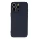 Apple iPhone 15 Pro Max Kılıf Nano içi Kadife Silikon - Lacivert