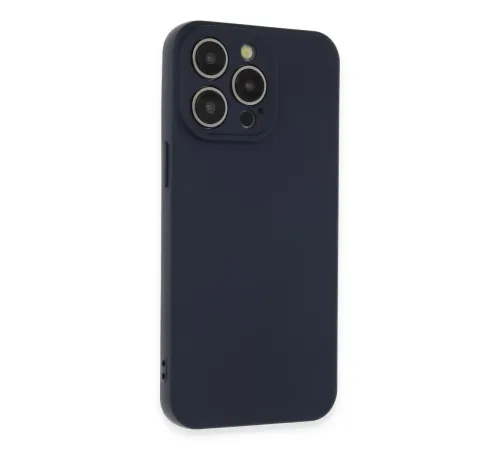 Apple iPhone 15 Pro Max Kılıf Nano içi Kadife Silikon - Lacivert