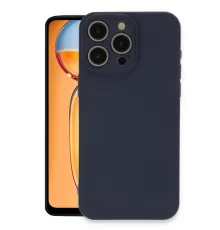 Apple iPhone 15 Pro Max Kılıf Nano içi Kadife Silikon - Lacivert
