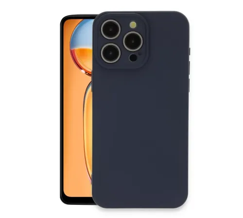 Apple iPhone 15 Pro Max Kılıf Nano içi Kadife Silikon - Lacivert