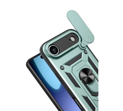 Apple iPhone 17 Air Pars Lens Yüzüklü Silikon - Yeşil