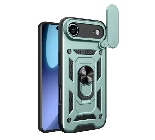 Apple iPhone 17 Air Pars Lens Yüzüklü Silikon - Yeşil