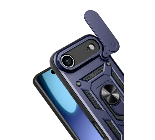 Apple iPhone 17 Air Pars Lens Yüzüklü Silikon - Lacivert