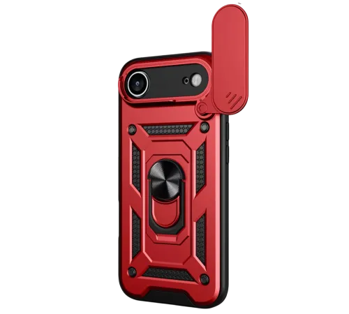 Apple iPhone 17 Air Pars Lens Yüzüklü Silikon - Kırmızı
