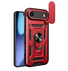 Apple iPhone 17 Air Pars Lens Yüzüklü Silikon - Kırmızı