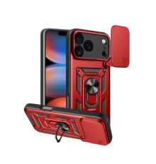 Apple iPhone 17 Pro Pars Lens Yüzüklü Silikon - Kırmızı