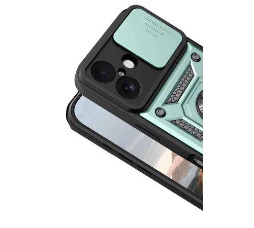 Apple iPhone 17 Pars Lens Yüzüklü Silikon - Yeşil